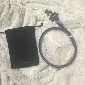 NWT Ann Taylor blue snake design belt and dust bag w/drawstring